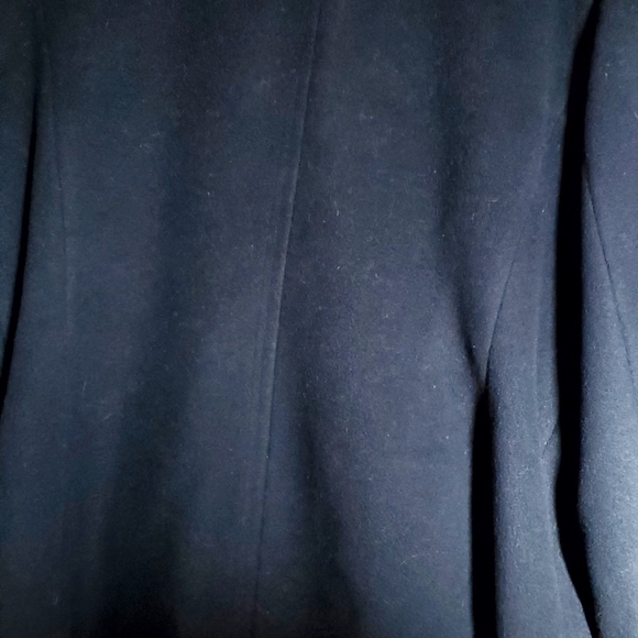 Calvin Klein Double Breasted Wool Blend Black Pea Coat Size L - Picture 2 of 8